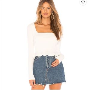 Revolve White Ribbed Top